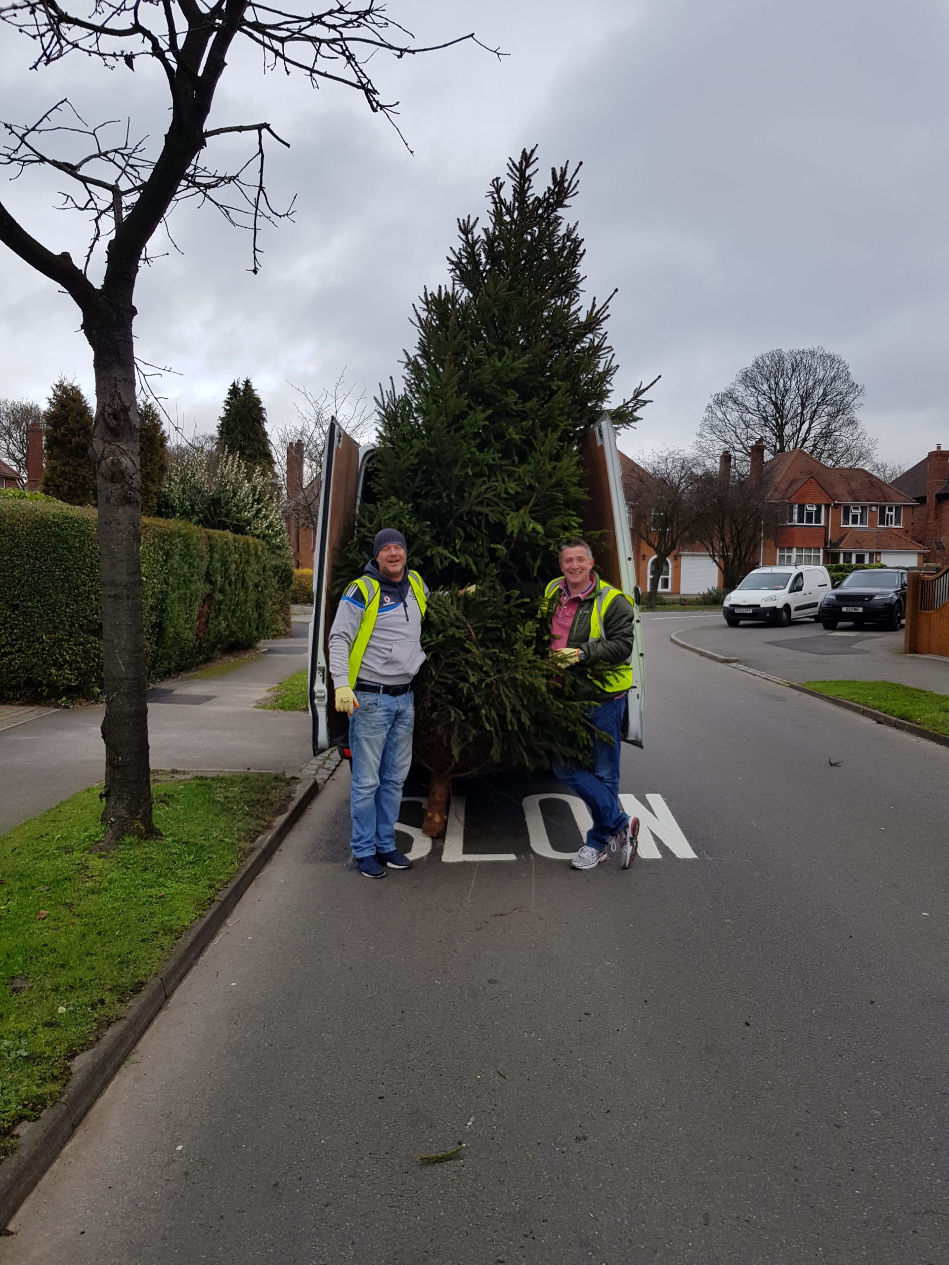 Volunteers from SLC were among a number of West Midlands organisations giving up their time at the start of this month to raise money for Birmingham St Mary’s Hospice by collecting and recycling Christmas trees.   