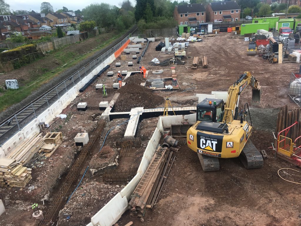Laying the foundations for Kenilworth station.